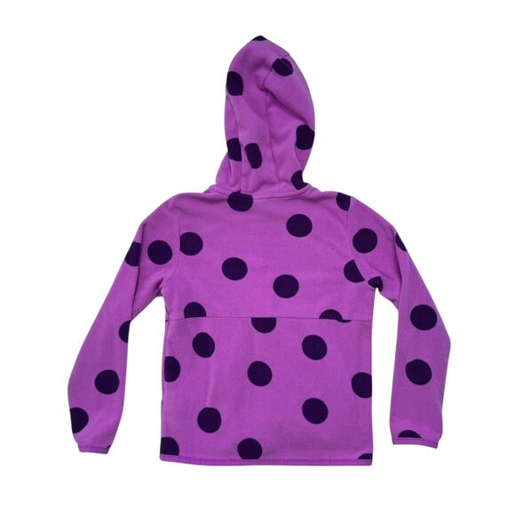 THE NORTH FACE Purple Pink Polka Dot Fleece Full Zip Hoodie Size 5T Kids Pockets - Picture 2 of 7